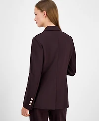 Anne Klein Women's Curved-Lapel Double-Pocket Blazer