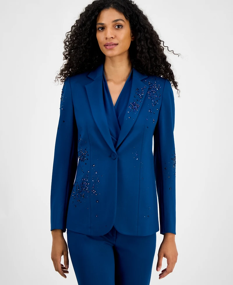 Anne Klein Women's Embellished One-Button Jacket
