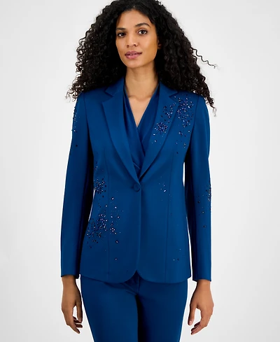Anne Klein Women's Embellished One-Button Jacket