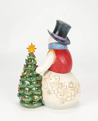 Jim Shore Snowman with Vintage Led Tree