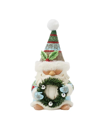 Jim Shore Holiday Gnome Wreath and Hat Figurine