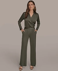 Donna Karan New York Women's Charmeuse Wide-Leg Pants