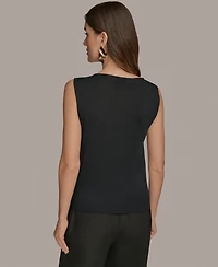 Donna Karan New York Women's Sleeveless Drape-Front Top