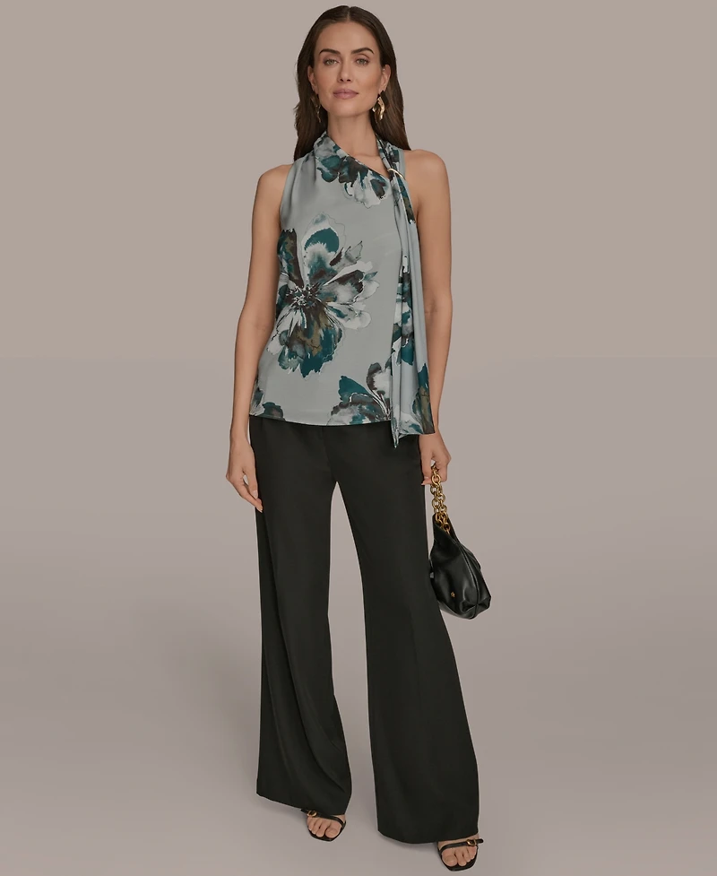 Donna Karan New York Women's Sleeveless Printed Scarf Top