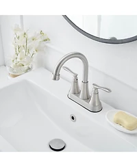 Greenspring 4 in. Centerset 2-Handle High-Arc Bathroom Faucet Brushed Nickel