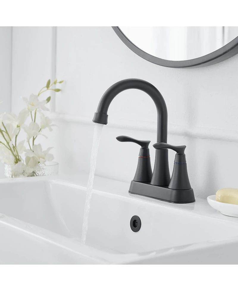 Greenspring 4 in. Centerset 2-Handle High-Arc Bathroom Faucet in Brushed Nickel
