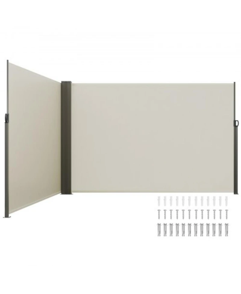 Slickblue Waterproof Retractable Side Awning Privacy Screen for Garden Patio or Balcony Use