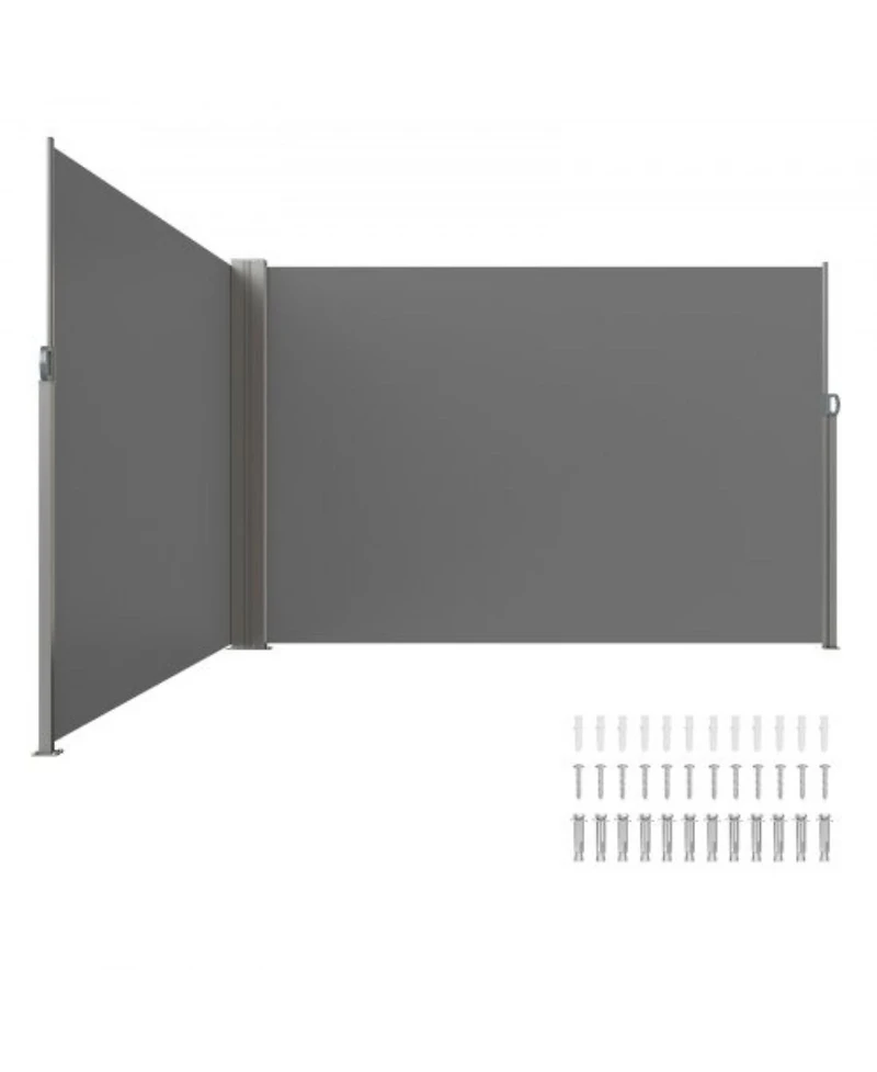Slickblue Waterproof Retractable Side Awning Privacy Screen for Garden Patio or Balcony Use