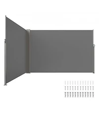 Slickblue Waterproof Retractable Side Awning Privacy Screen for Garden Patio or Balcony Use