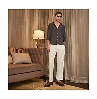 Campus Sutra Men's Charcoal Grey Breezy Wrinked Relaxed Shirt