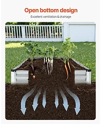 Slickblue Durable Galvanized Metal Raised Garden Bed Planter Box for Outdoor Gardening