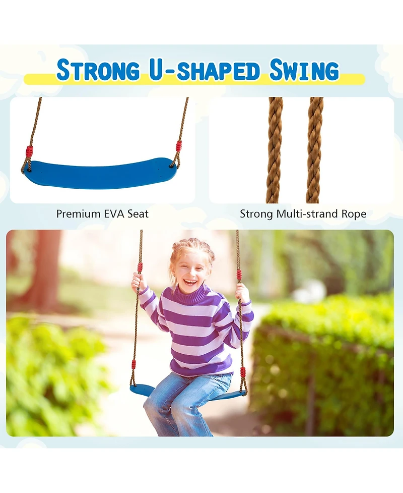 Gymax 3-in-1 Kids Swing Set 660 Lbs Carbon Steel Swing Frame w/ Belt Swing for Toddlers