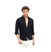 Campus Sutra Men's Midnight Black Hive-Checkered Shirt