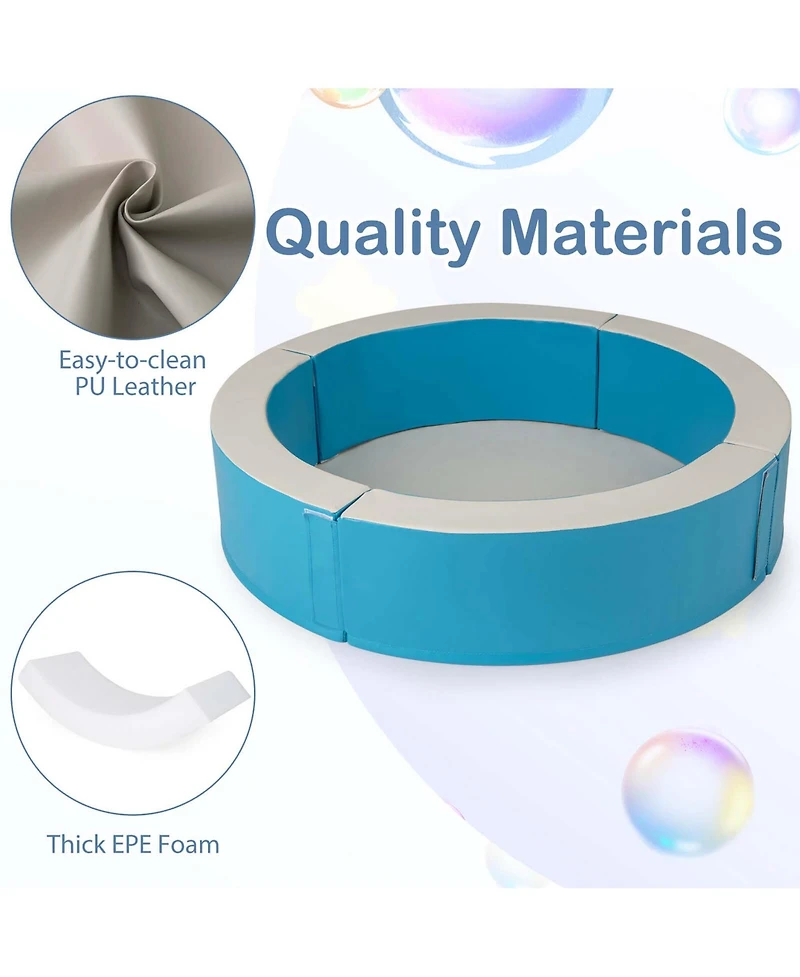 44.5" x 10" Baby Ball Pit Detachable Foam with 50 Colorful Ocean Balls