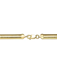 Genevive Sterling Silver 14K Gold Plating Sleek Snake Chain Bracelet with Secure Clasp