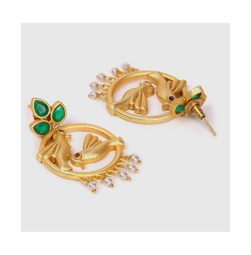 Sohi Circular-Birds Drop Earrings
