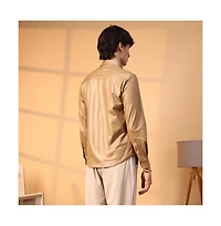 Campus Sutra Men's Camel Brown Solid Suede Shirt