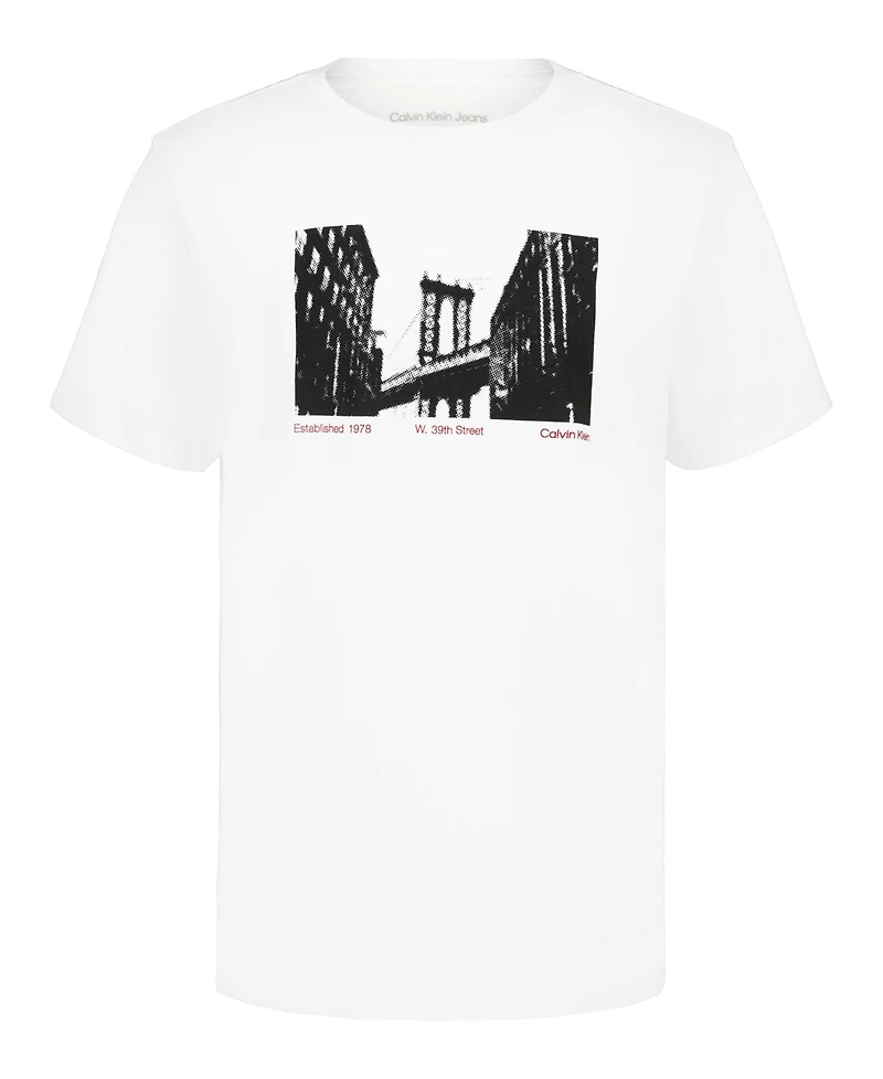 Calvin Klein Big Boys Manhattan Bridge Short Sleeve T-Shirt