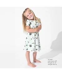 Bellabu Bear Toddler Girls Minecraft Sleep Repeat Short Sleeve Dress
