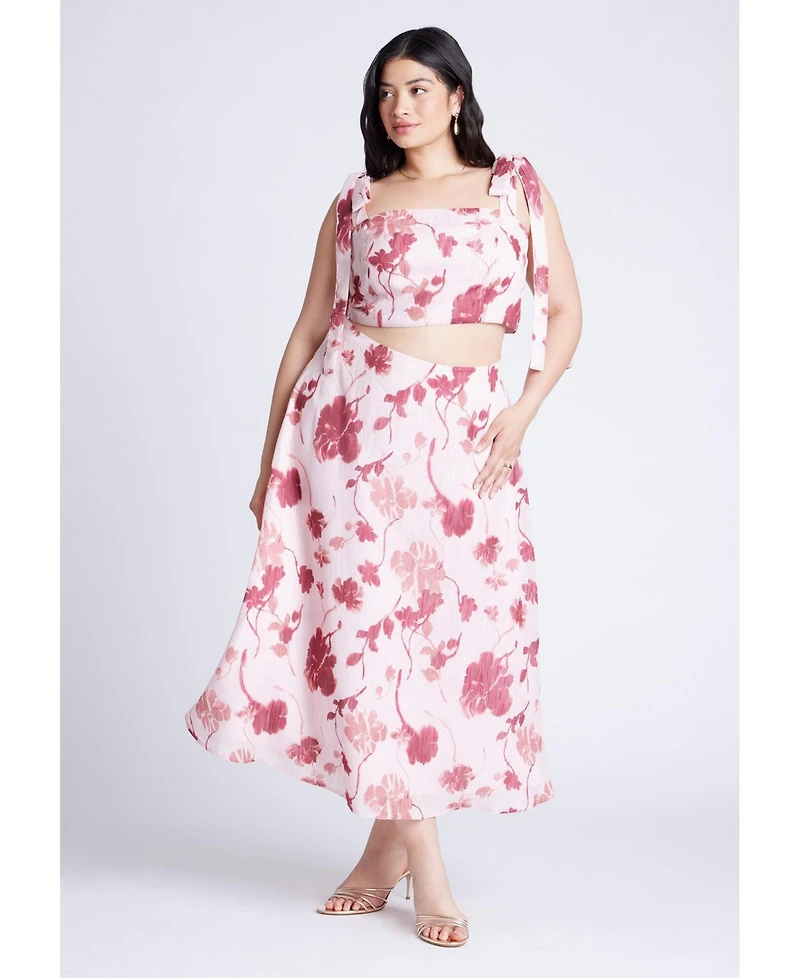 Eloquii Women's Floral Full Skirt