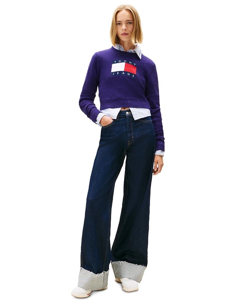 Tommy Jeans Women's Sparkle Flag Logo Sweater