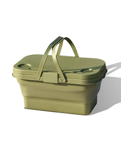 Collapsable Picnic Basket With Tray Stand