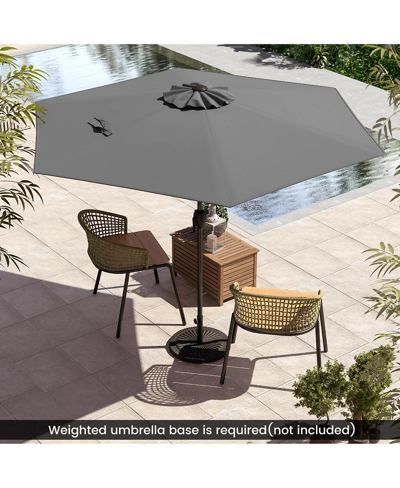 Gymax 7.5 ft Patio Umbrella Outdoor Heavy Duty Market w/ Push Button Tilt Burgundy