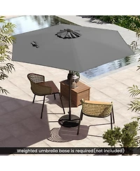Gymax 7.5 ft Patio Umbrella Outdoor Heavy Duty Market w/ Push Button Tilt Burgundy