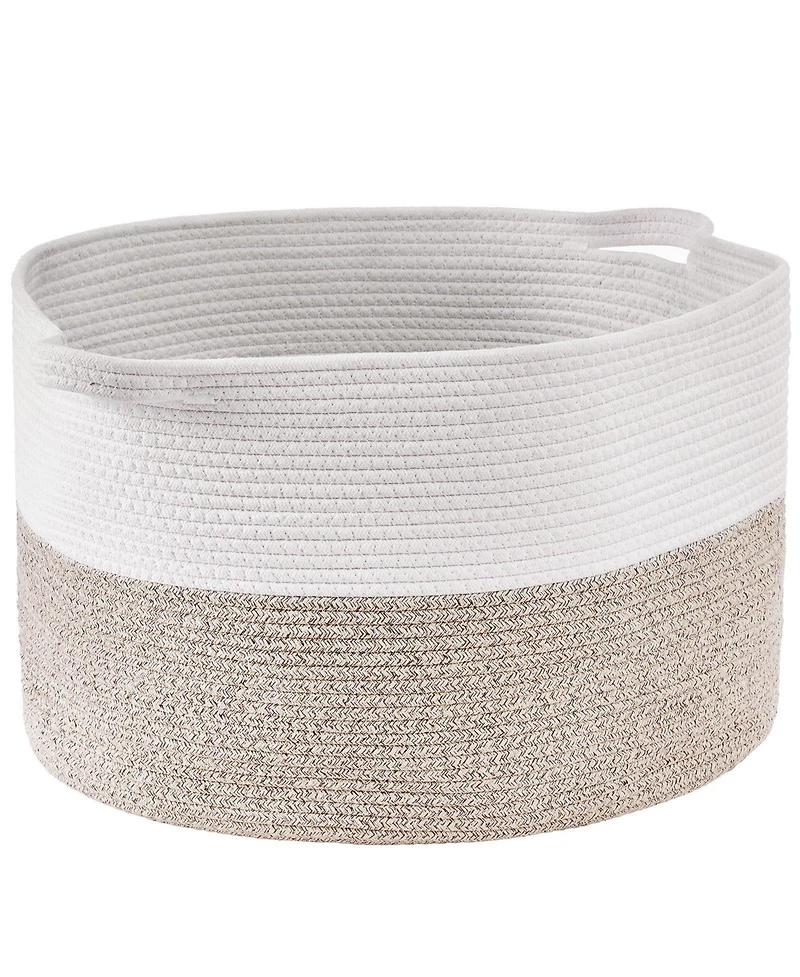 Slickblue Cotton Rope Storage Basket Woven Organizer Bin for Blankets Towels or Pillows