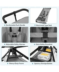 Gymax Toddler Lightweight Stroller Compact & Airplane-Friendly Travel Stroller w/ Canopy