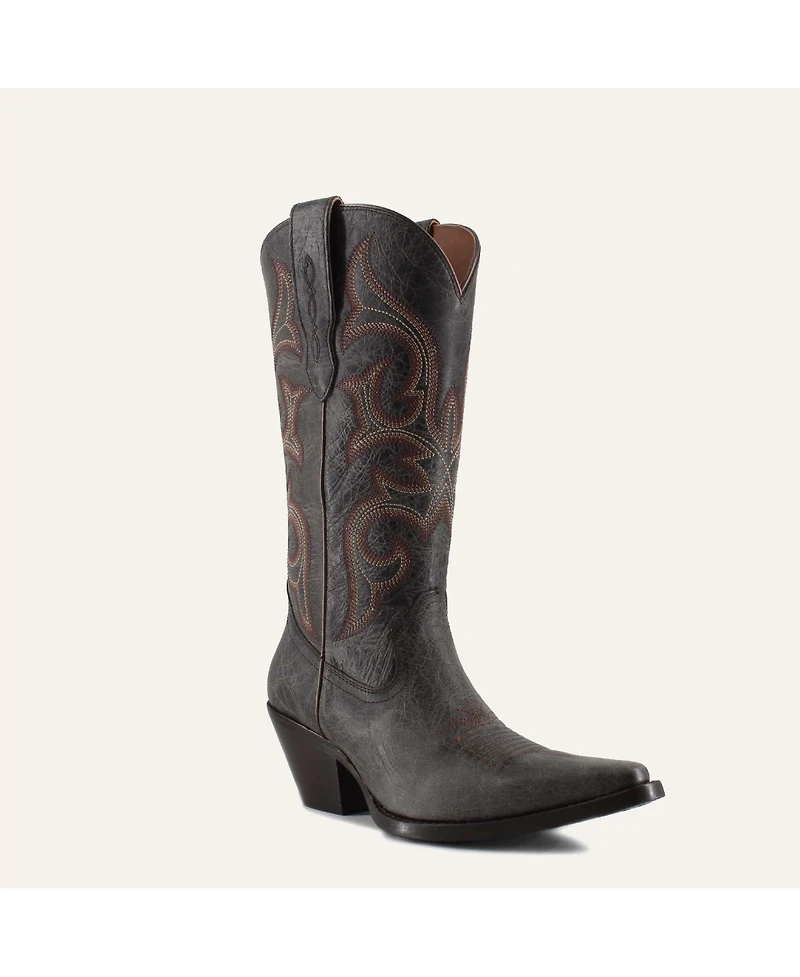 Tessa Fine Leather Cowgirl Boots - Stylish Western Footwear & Comfort By Buck Brana