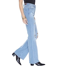 blue revival Women's Flex Back Skyscraper Wide Leg Jeans