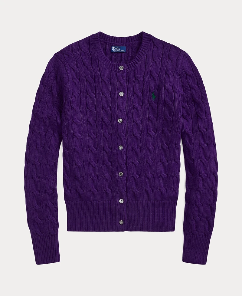 Polo Ralph Lauren Women's Cable-Knit Cotton Crewneck Cardigan
