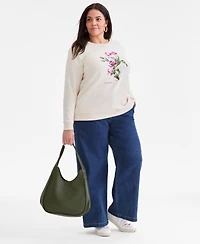 Style & Co Plus Leicester Floral Graphic Sweatshirt, Macy's Exclusive