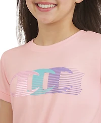 Champion Big Girls Logo Graphic Tie-Front T-Shirt