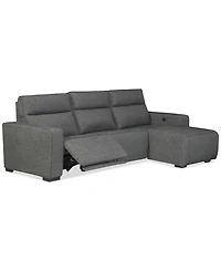 Miren -Pc. Fabric Chaise Sectional with 2 Power Headrest Recliners