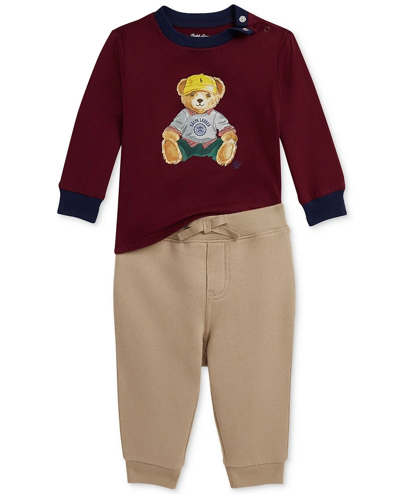 Polo Ralph Lauren Baby Boys Long-Sleeve Tee & Fleece Jogger Set