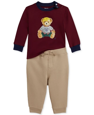Polo Ralph Lauren Baby Boys Long-Sleeve Tee & Fleece Jogger Set