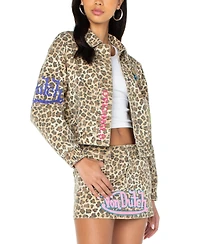Von Dutch Women's Graphic Patched Leopard Jacket