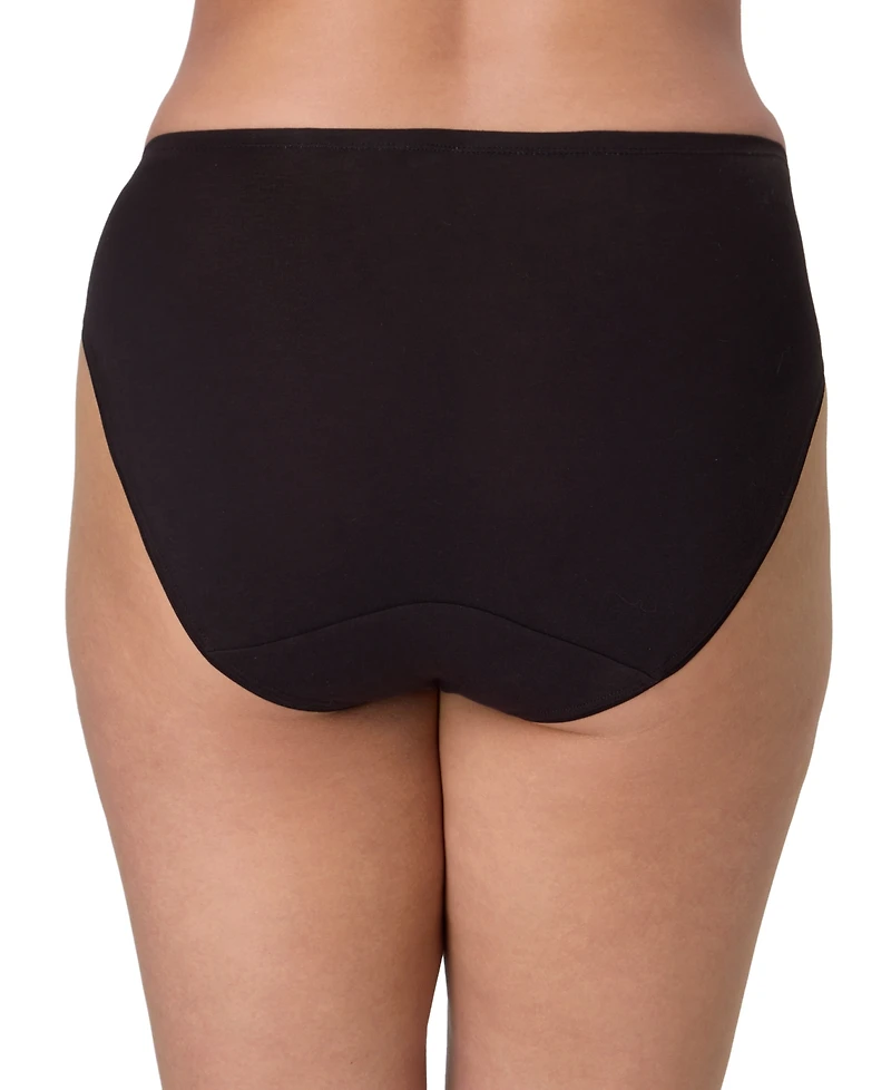 Bali Women's Lux Cotton Essentials High-Cut Underwear Dflehc