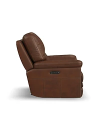 Flexsteel David 43" Pecan Leather Power Gliding Recliner