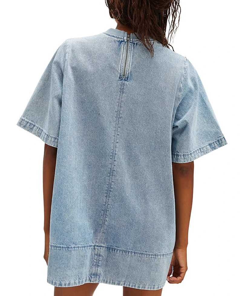 Free People Women's Denim Harlow Mini Dress