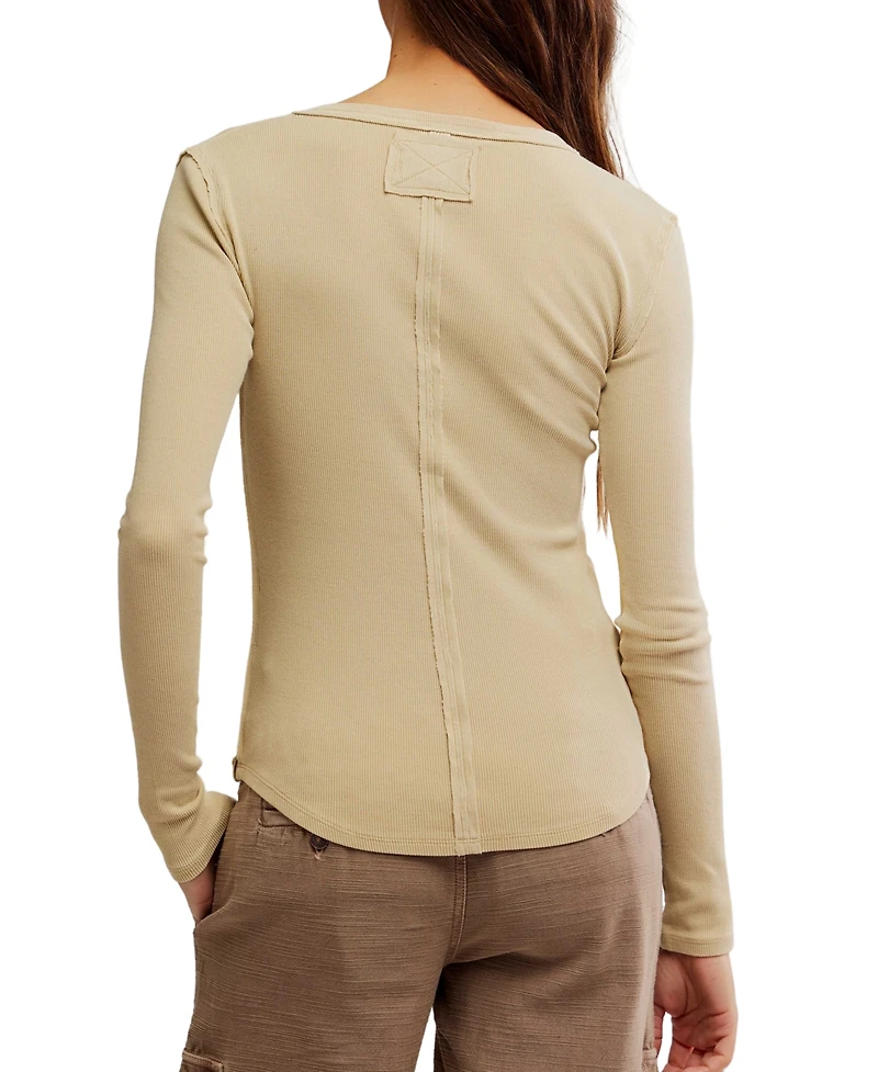 Free People Women's Long-Sleeve Henley Top