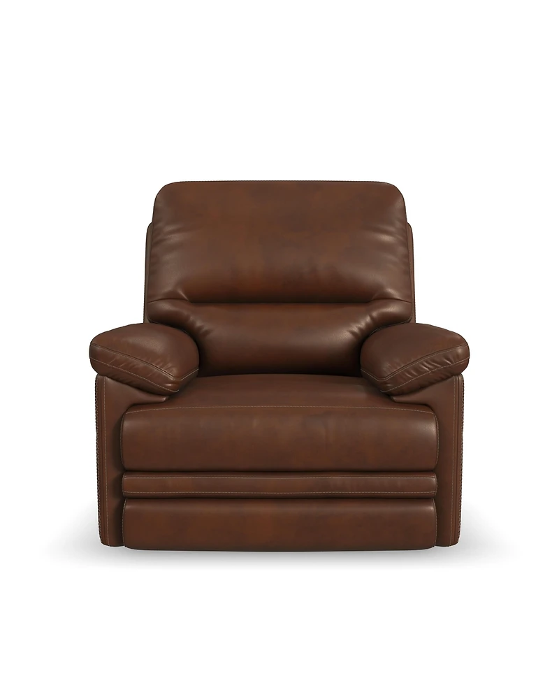 Flexsteel David 43" Pecan Leather Power Gliding Recliner
