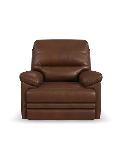 Flexsteel David 43" Pecan Leather Power Gliding Recliner