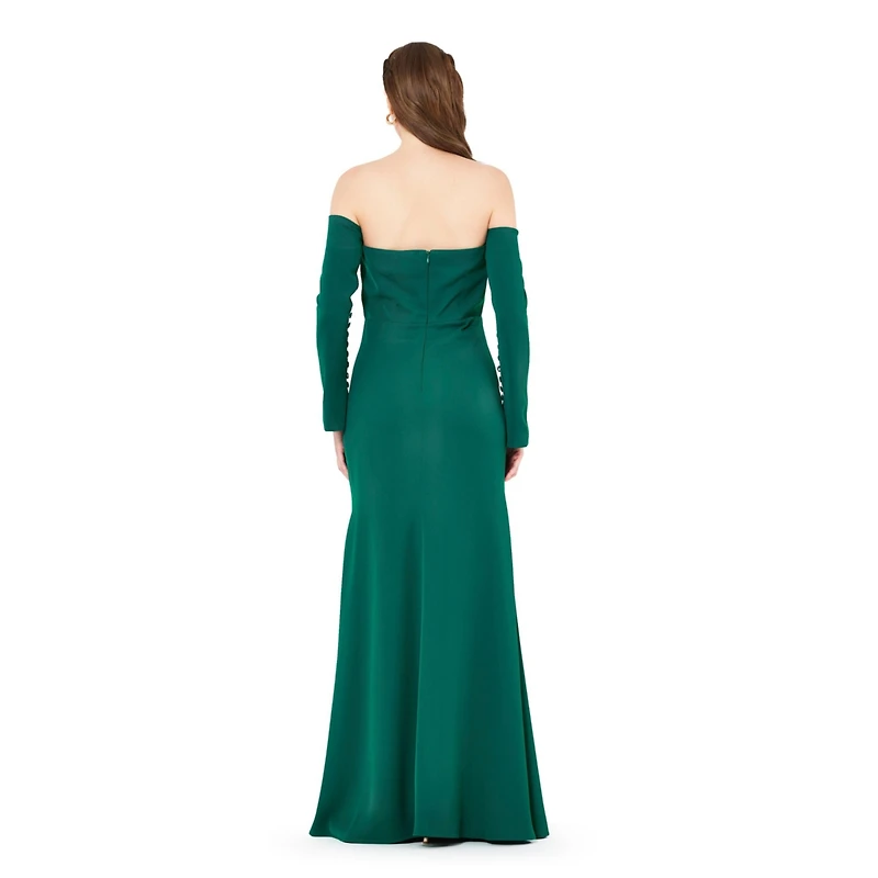 Amri Women's Off-The-Shoulder Pleat Drape Gown