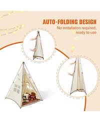 Kids Teepee Play Tent for Ages 1-5 with Windows Mat and Carry Bag Indoor Outdoor