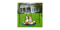 Slickblue Toddler Oxford Fabric Tree Saucer Swing Outdoor Hanging Swing for Backyard and Garden
