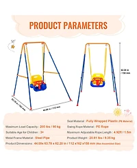 Slickblue Toddler Swing Sets for Backyard Swing Set with 4 Sandbags Foldable