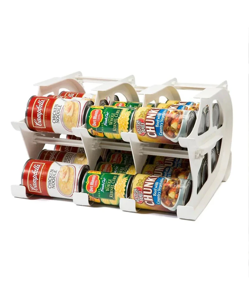 Fifo Countertop Mini Can Tracker Holds 10-24 Oz Cans, Usa Made, White (2 Pack)